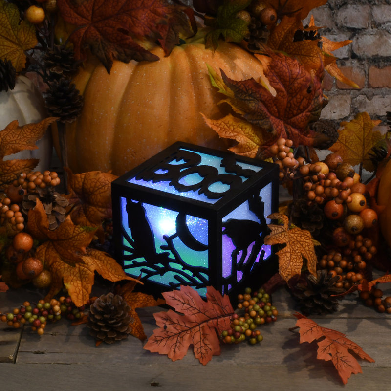 Boîte d'Halloween à piles qui change de couleur