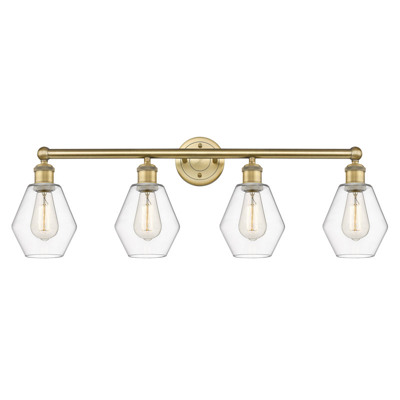 Gabbie 4 - Light Dimmable Vanity Light, Clear, Brushed Brass