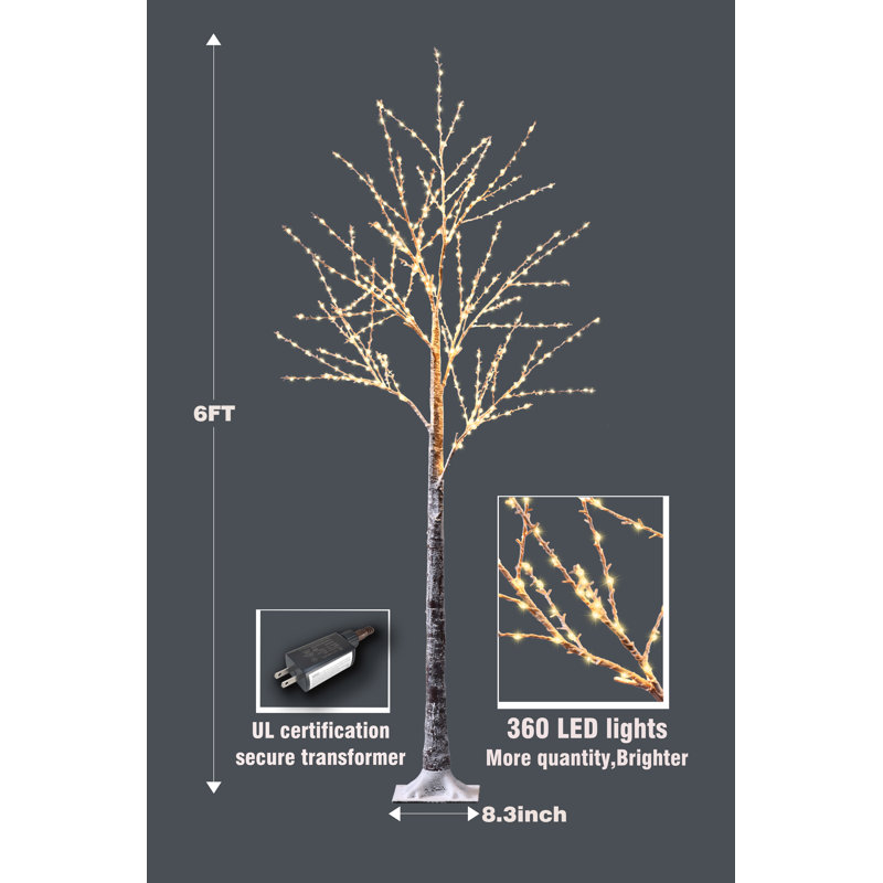 4'' Faux Birch Tree, White