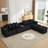 137.5" Modular Corduroy U Shaped Sofa-605434444