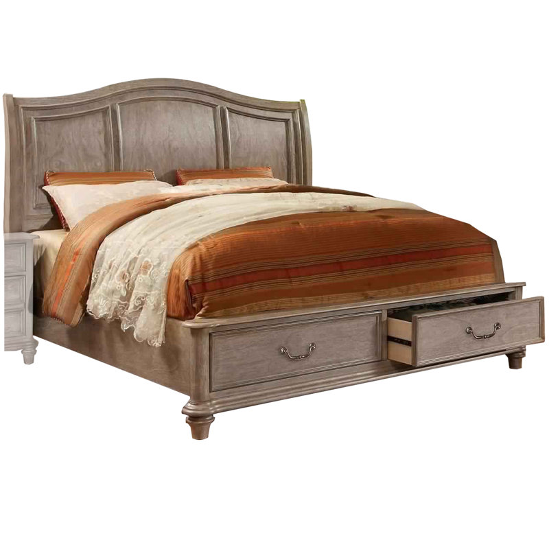 Solid Wood Storage Bed