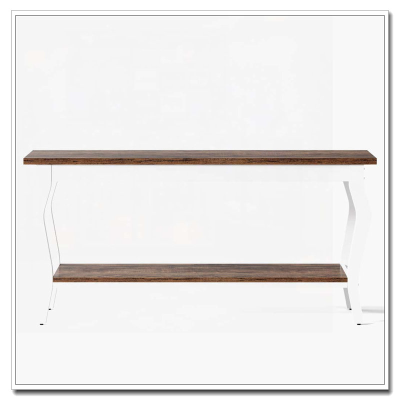 70.9" Vintage Sofa Table with 2 Storage Shelves