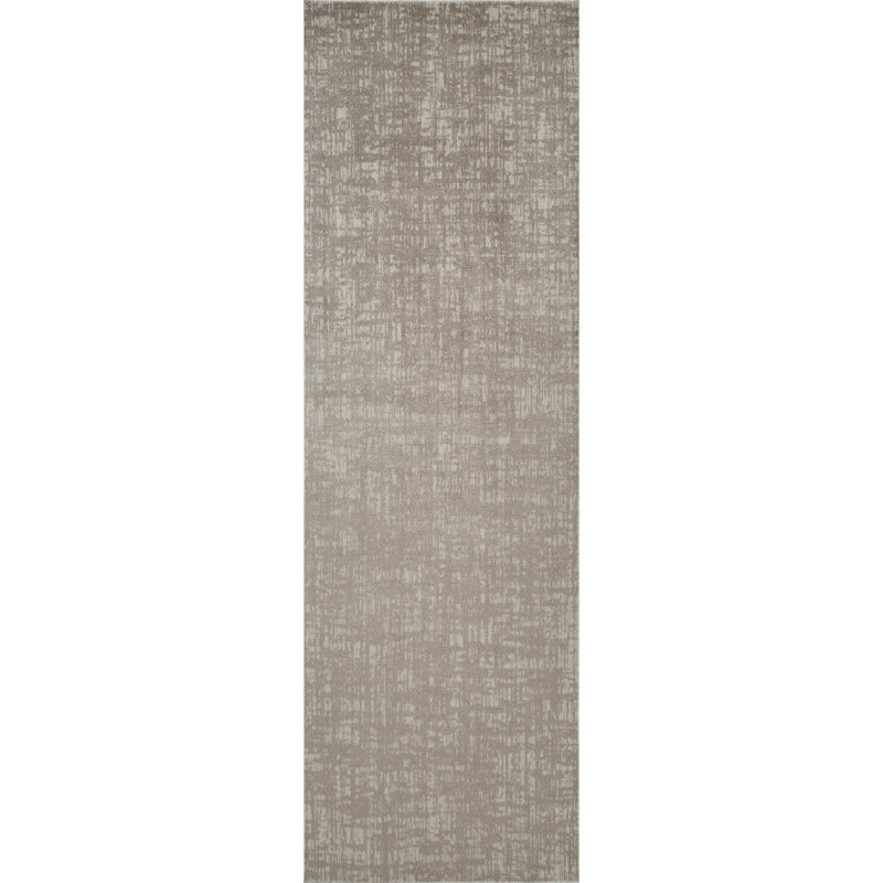 Machine Washable Frances Beige/Brown Rug, Runner 3' x 12'
