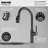 Karran Pull-Down Kitchen Faucet with Blade Spray, 3-Function Sprayer, High-Arc, Spot-Free Finish in Gunmetal Grey-119904237