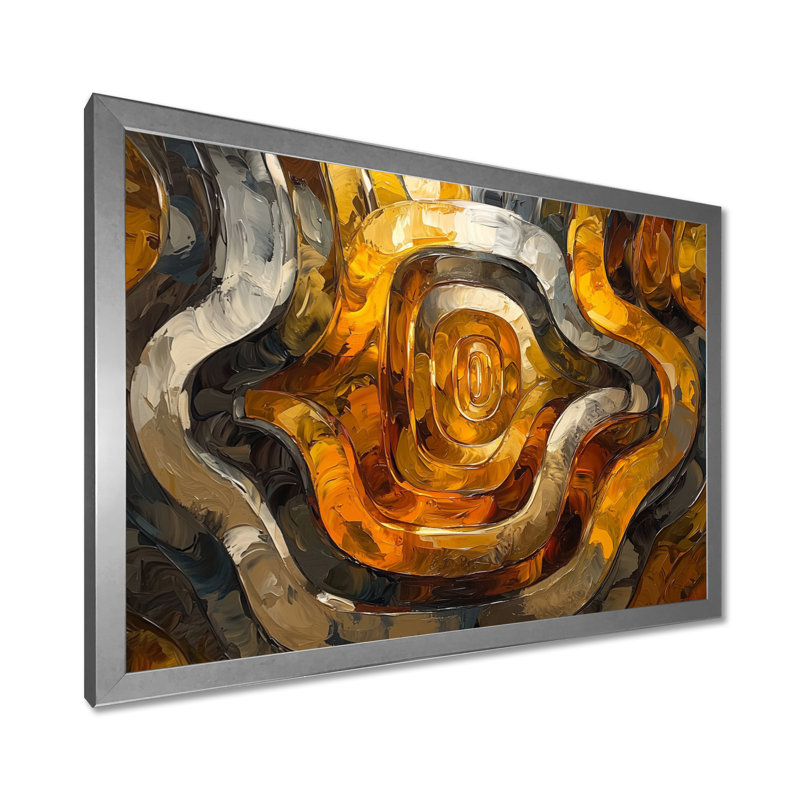 Lupo - Abstract Wall Art, H 16 po x l 32 po, Avec cadre, Argent argent