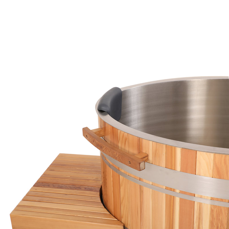 110 Volt Red Cedar Oval Plug And Play Ice Tub