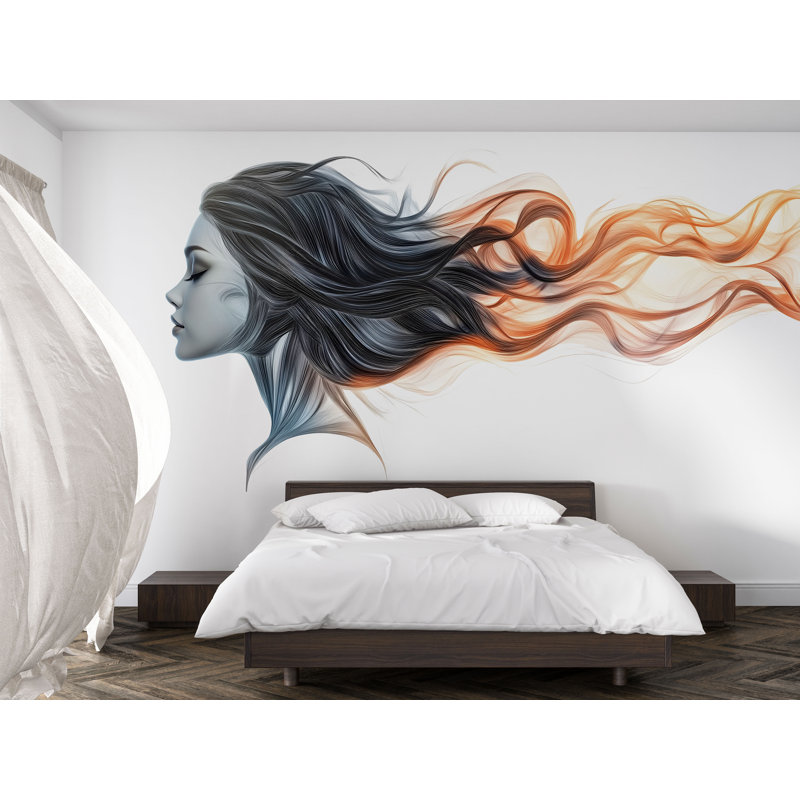 Adhésif décoratif pour salon de beauté, coiffeuse, art mural, visage de femme, décor de studio de beauté moderne 551MV