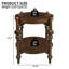 Table de bout emboîtable, tables d'appoint rondes en bois massif avec rangement, table d'appoint rétro pour petit salon, P 25 po x H 24 po, brun foncé