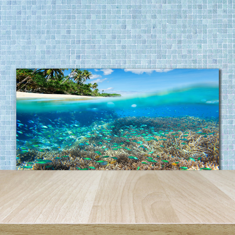 50cm W x 100cm L Glass Peel and Stick Panel