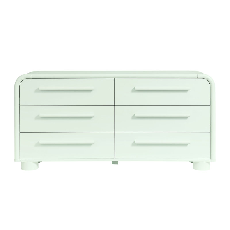 Commode courbée à 6 tiroirs Bellamy, Sauge
