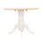 Round 40-inch Drop Leaf Extension Dining Table, White and Natural