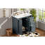 Meuble-lavabo avec lavabo en céramique, 3 tiroirs et poignées en métal-1418340248