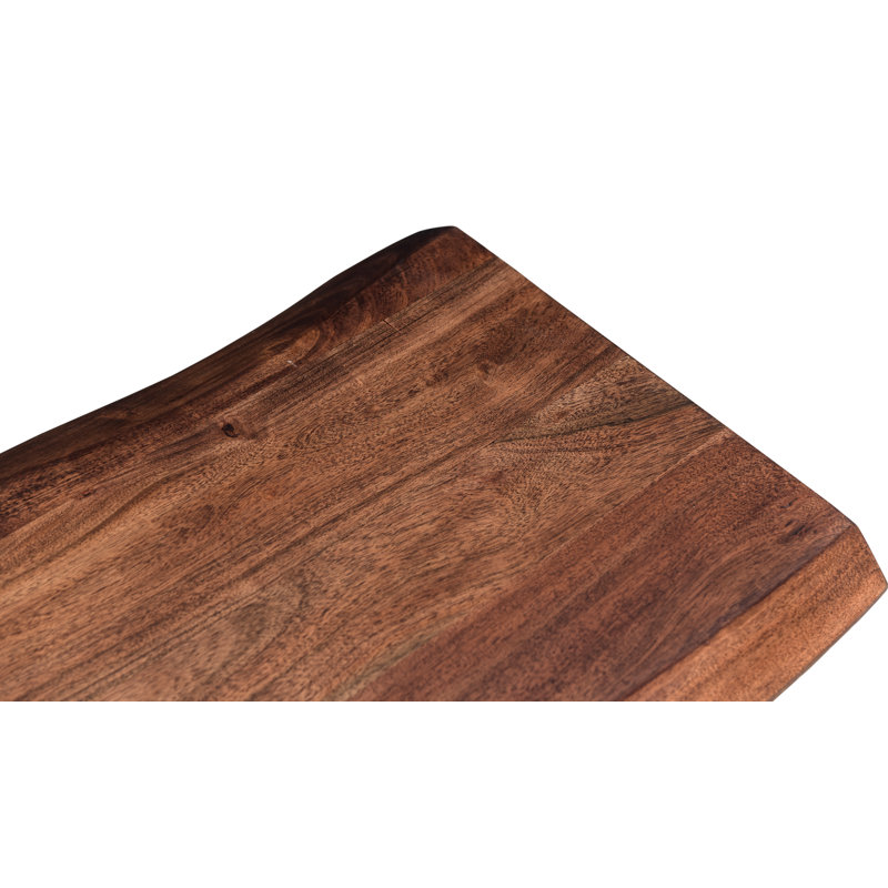 Banc en bois Calandre, H 18 po x l 60 po x P 16 po, Brun / Doré