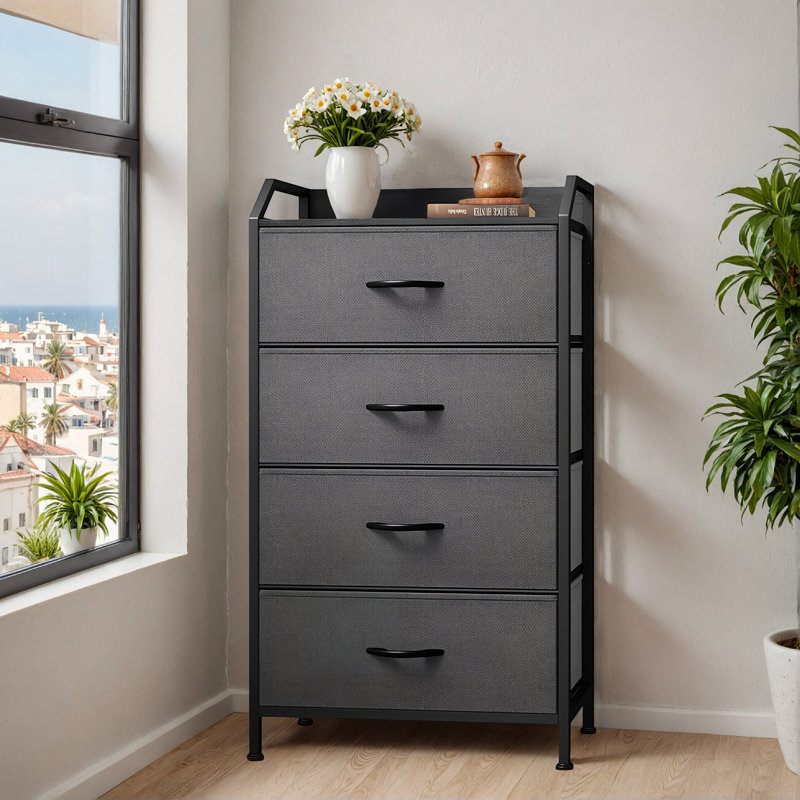 Commode Escalon, Gris foncé / Noir