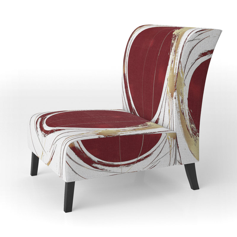 Fauteuil de chambre Gold Glamour, Doré / rouge