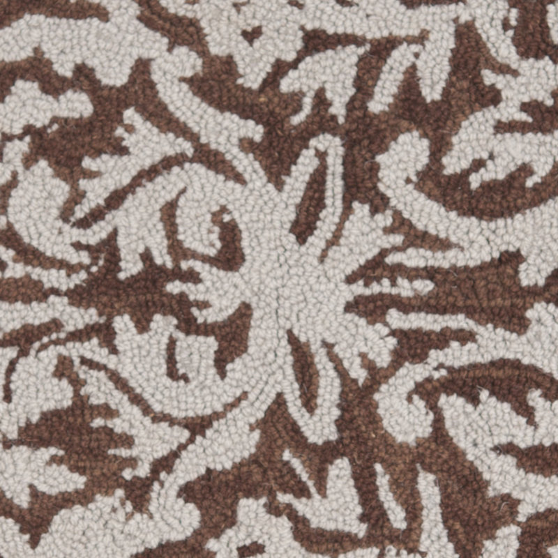 Tapis brun en laine crocheté à la main Hollander, Rectangle 6 pi x 9 pi