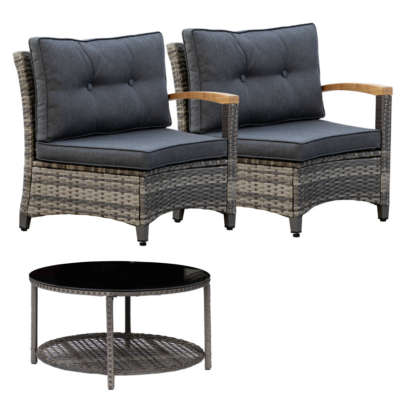 2-Person Single Chairs with Coffee Table