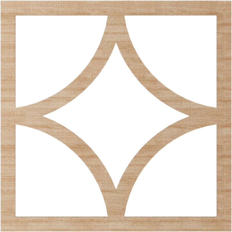 Médaillon de plafond ajouré en bois Statesman, Aulne, H 32 po x l 32 po x P 0,25 po