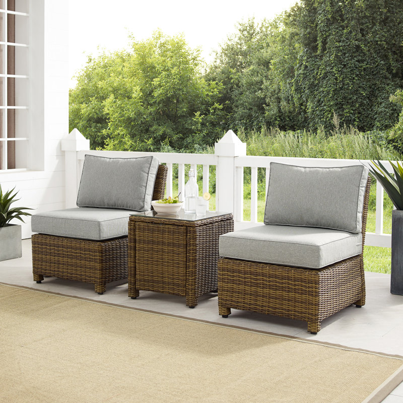Ensemble de chaises d'extérieur 3 pièces Regina, Gris, Brun
