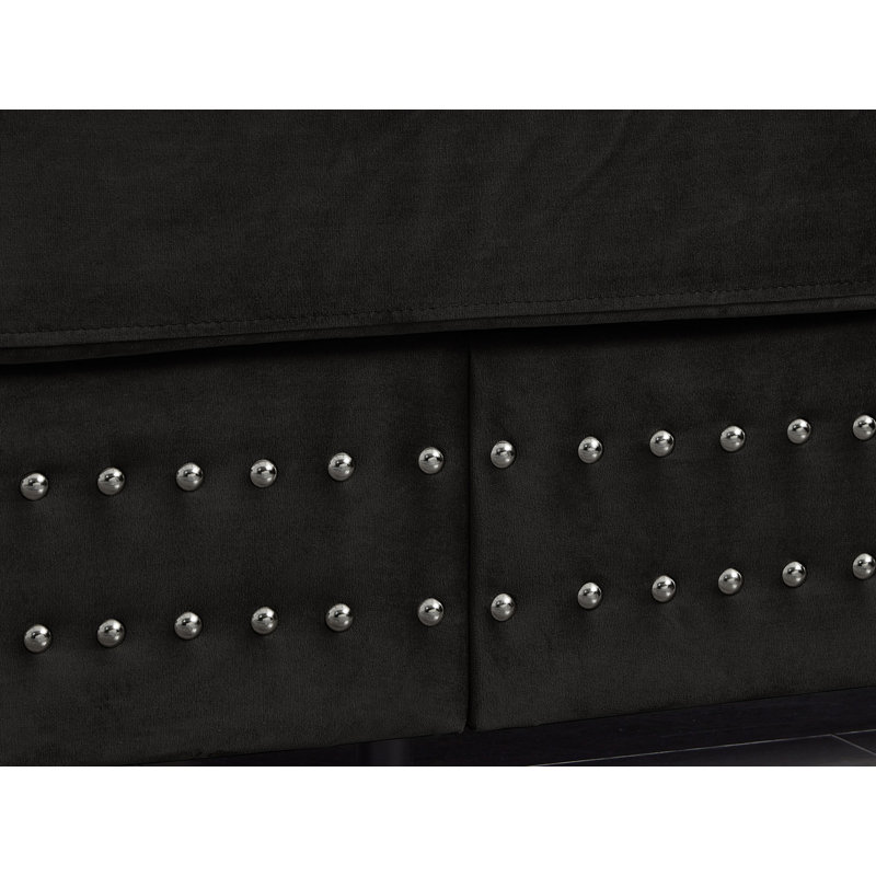 2-Piece Living Room Set With Storage, Black