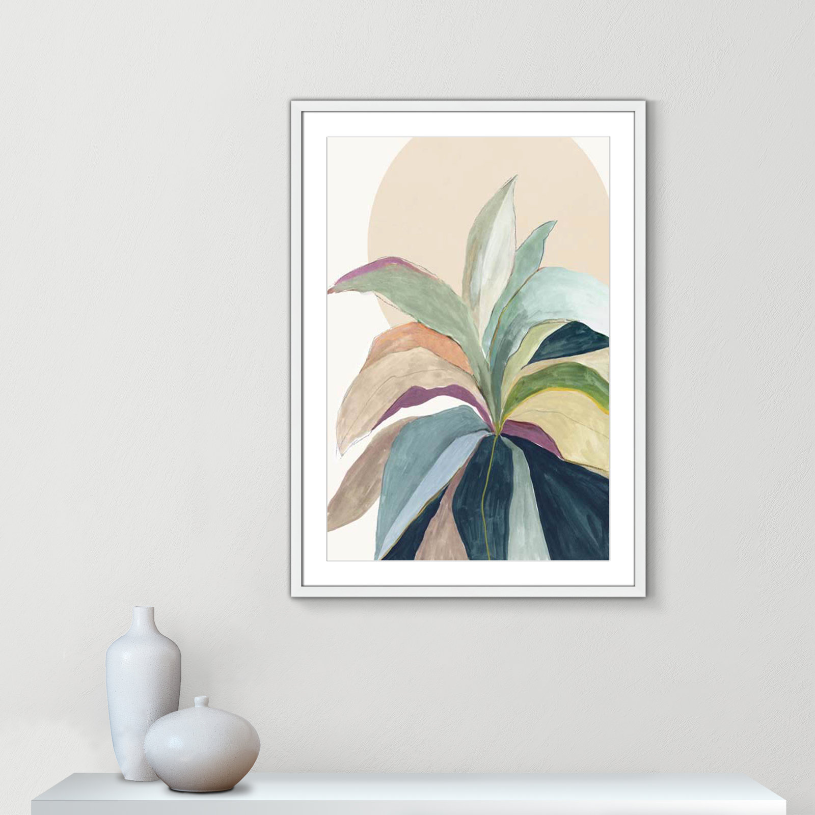 Sherbrooke Sunny Bright Leaves II by Asia Jensen Print, 35.5" H x 25.5" W x 1.25" D, White Single Picture Frame, Yes