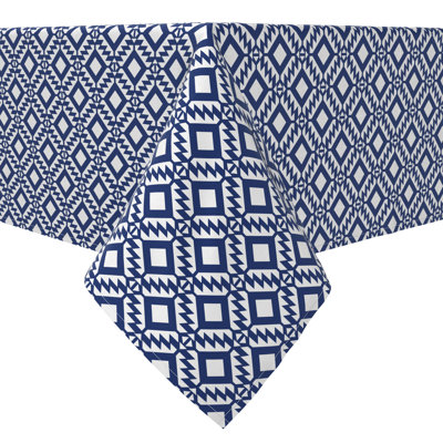 Rectangular Geometric Cotton Twill Tablecloth