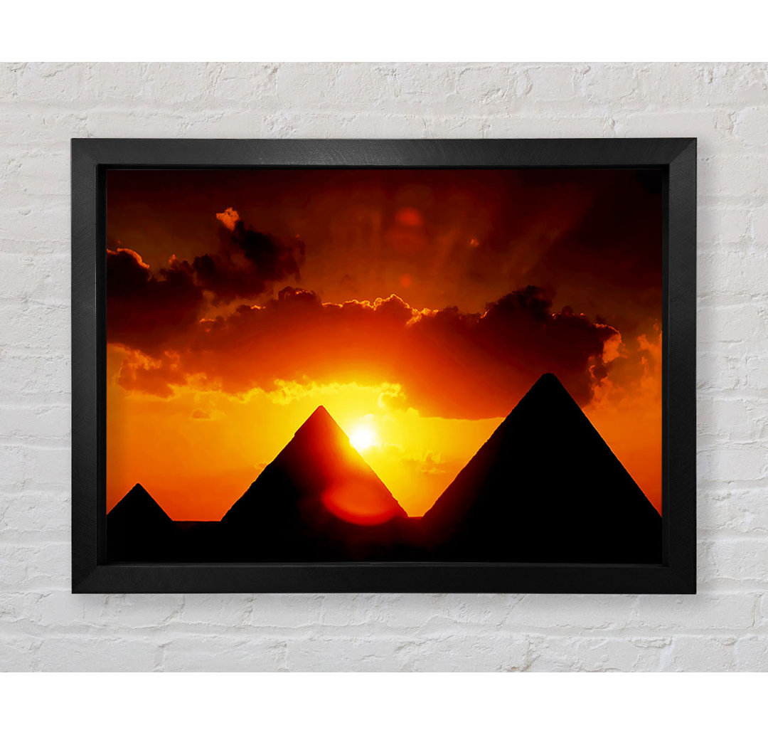 Ägyptische Pyramide Sonnenuntergang - Einzelner Bilderrahmen Kunstdrucke