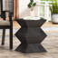 Table d'extérieur en béton léger - motif géométrique, teinte cuivre, 15,06 po x 15,06 po x 20,18 po, et support polyvalent, cuivre, portable
