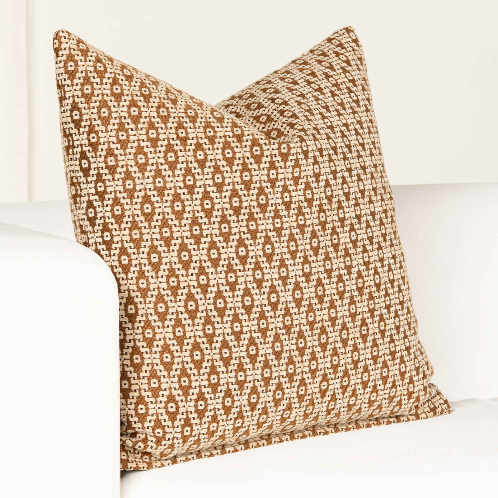 Ivy Throw Pillow, Polyfill, 26" x 26", Nutmeg
