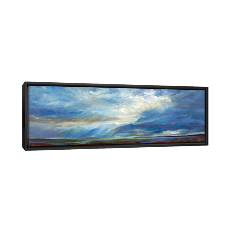 « céleste lightly », reproduction sur toile, H 12 po x l 36 po x P 1,5 po, Toile avec cadre noir