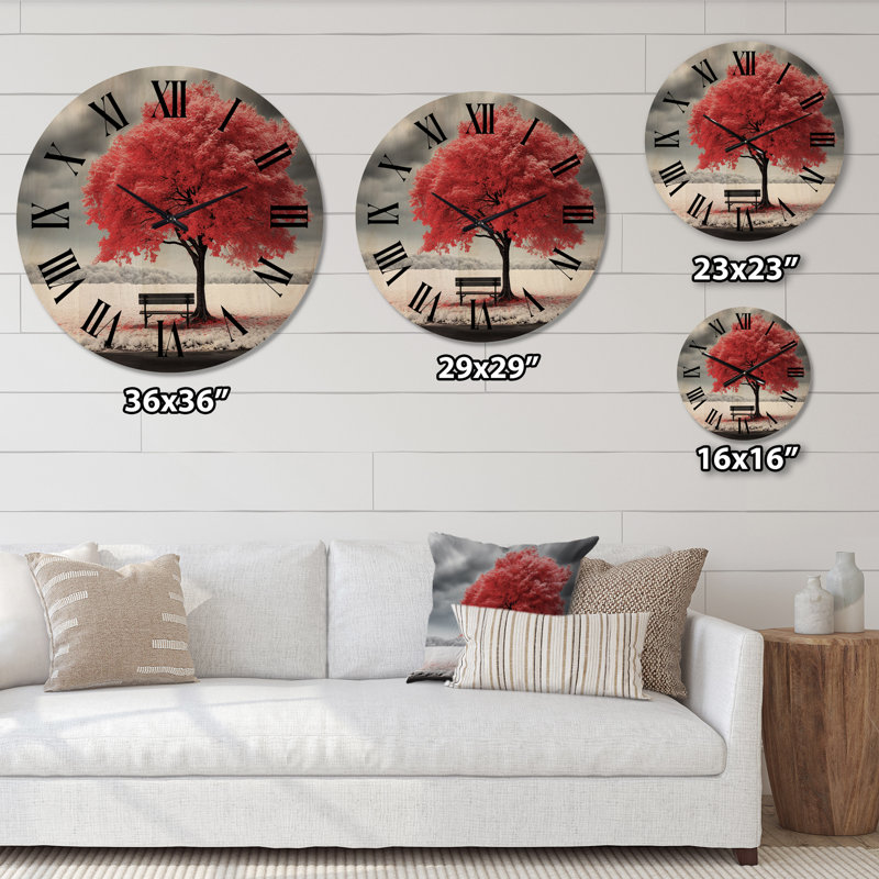 Horloge murale Red Tree Symphony in Winter I, Petit