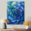 «Blue Hortensia Vortex V», impression murale en métal traditionnelle