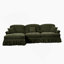Canapé modulaire en forme de L à trois places Mid-Century avec accoudoirs évasés, volants amovibles et pieds fuselés, canapé en chenille confortable avec repose-pieds mobile-1809319785-1809319784