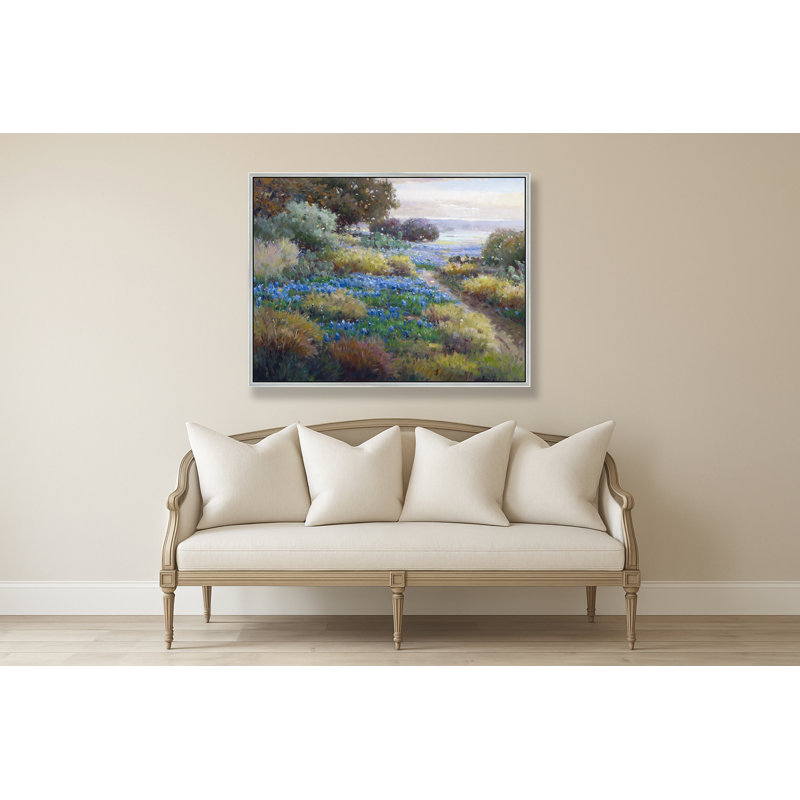 Bluebonnet Light Print, Silver, 32" H x 42" W