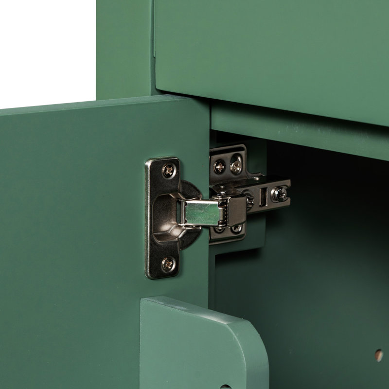 30-Inch Green MDF Freestanding Single Sink Vanity with White Ceramic Top