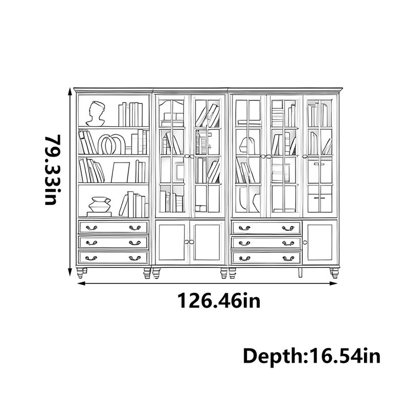 Bibliothèque américaine en bois massif
