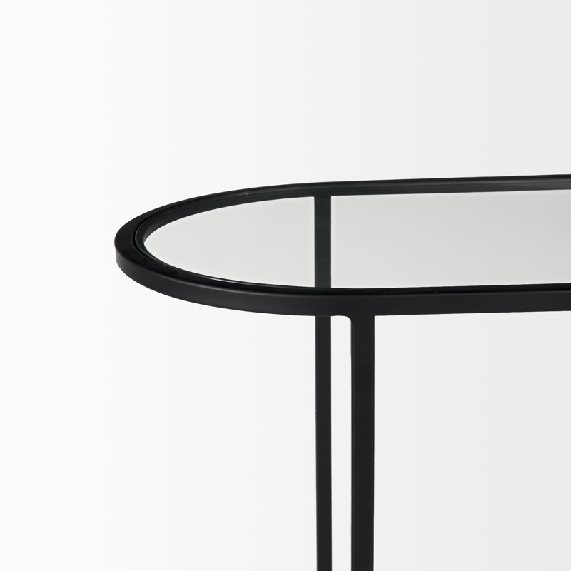 Eboni Glass Top End Table