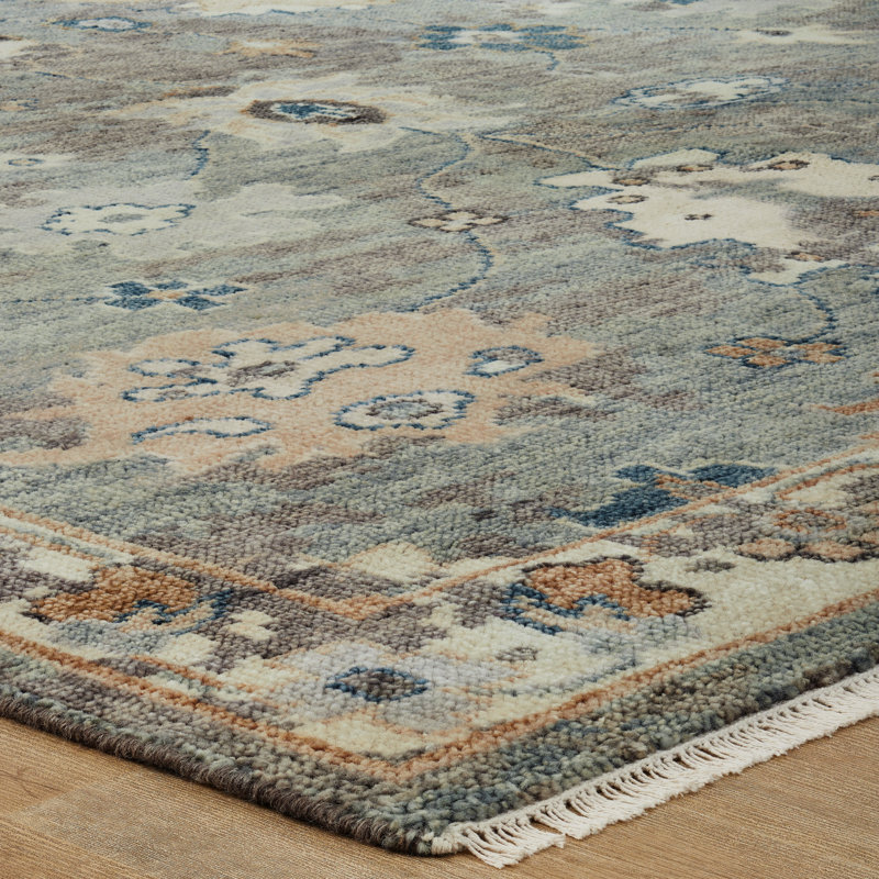 Oushara Hand Knotted Wool Oriental Area Rug, Rectangle 4' x 6'