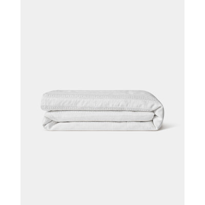 Dorset White Linen Crochet Duvet Cover