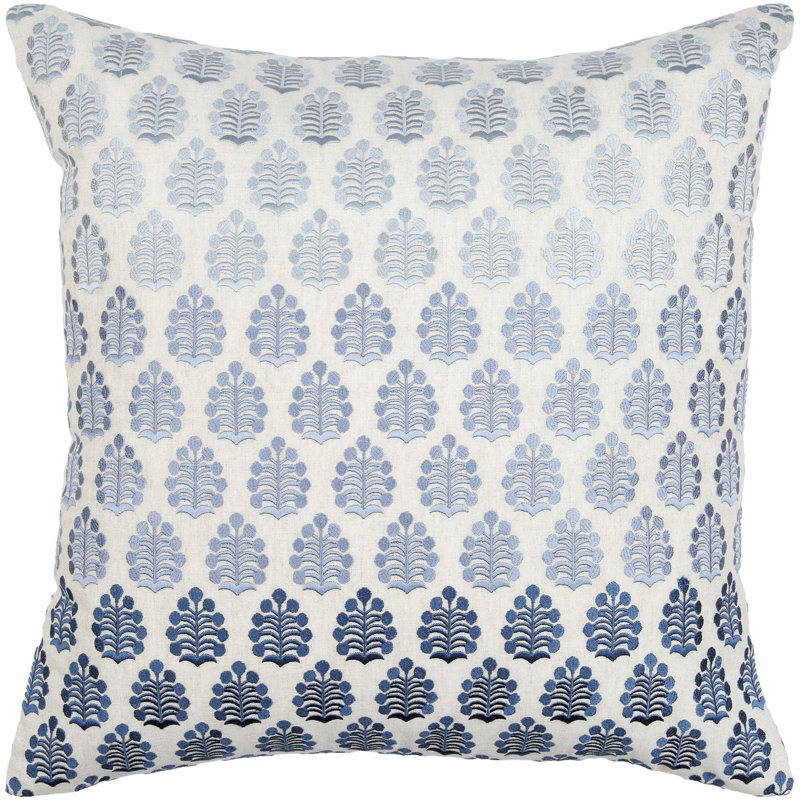 Coussin décoratif Fabuleuse, Polyester, Bleu, Carré 18 po