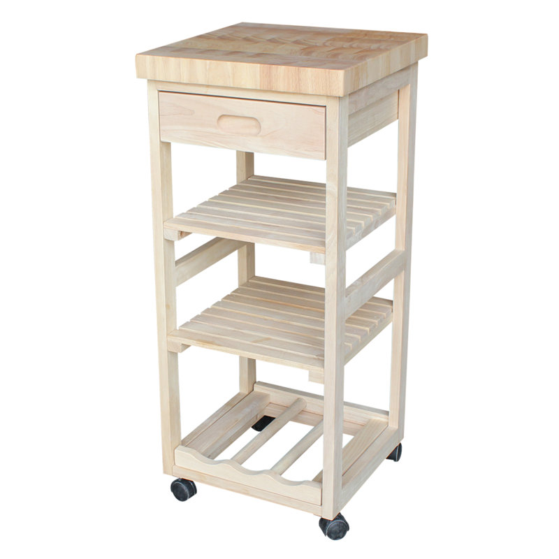 Manatuto Solid Wood Kitchen Cart