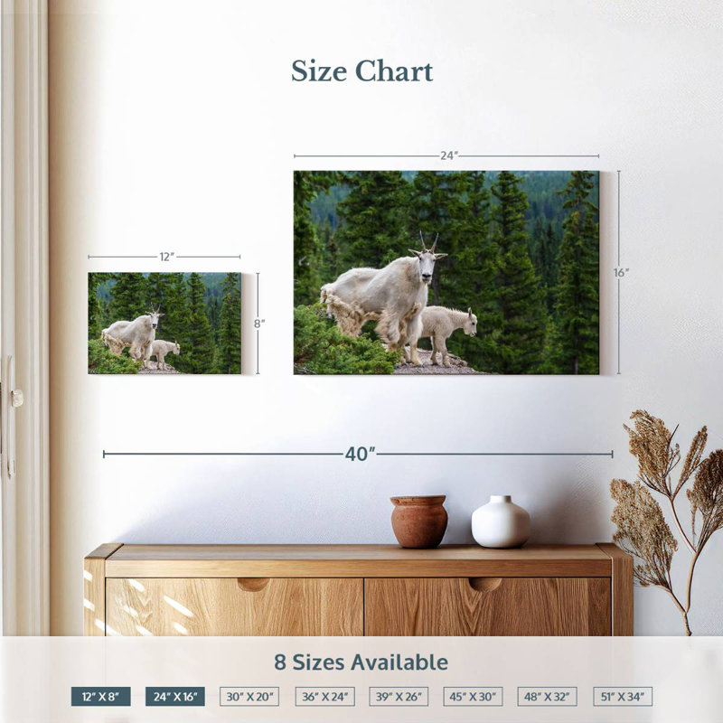 Cliff Mountain Goats, 16" H x 24" W