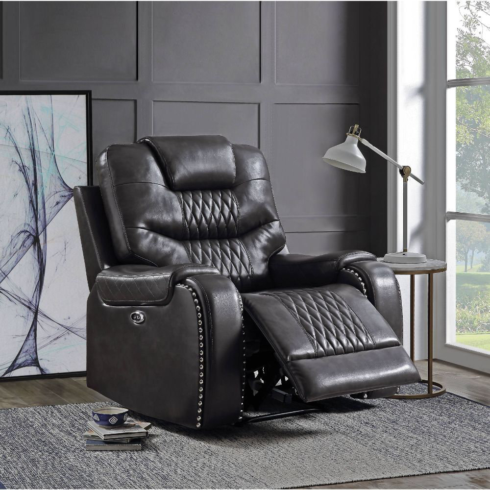 Motion Recliner with Pillow Top Armrest and Tight Seat & Back Cushion, Manual Reclining Mechanism - Black