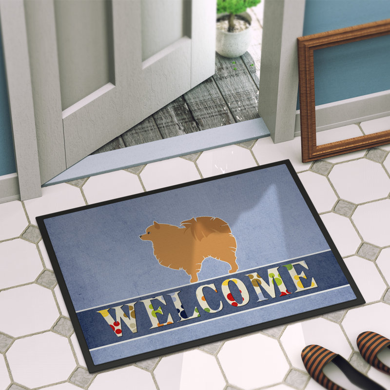 Tapis d'extérieur antidérapant Pomeranian Welcome, l 24 po x L 36 po