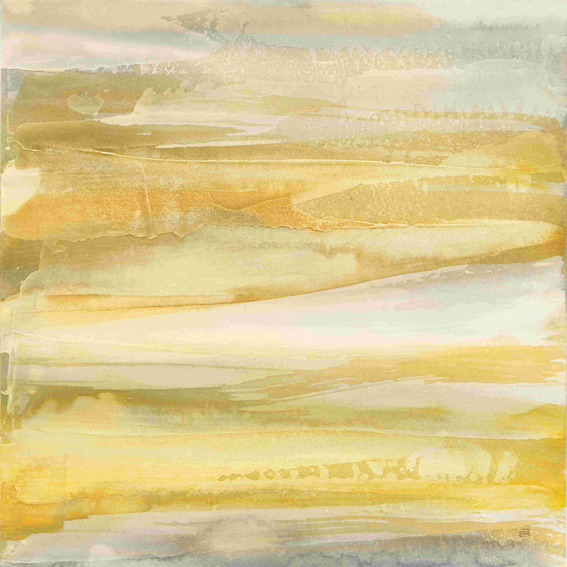 «Gray and Gold» par Chris Paschke - peinture sur toile tendue, H 20 po x l 20 po, Non, Cadre flottant noyer