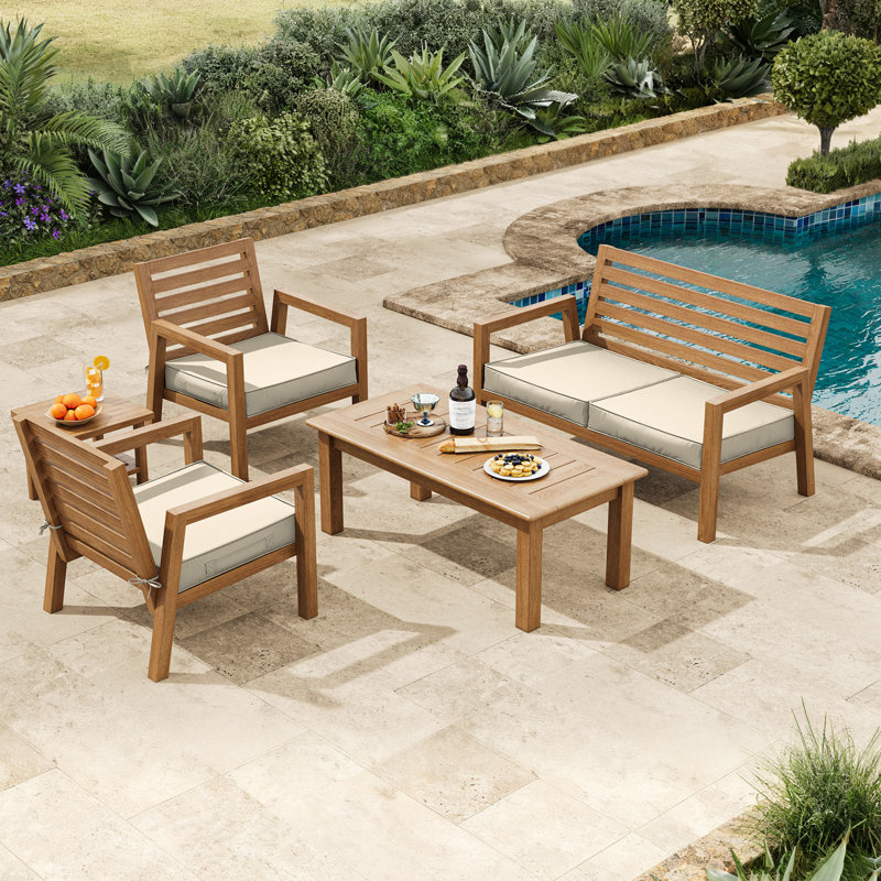 Coussins de chaise d'extérieur 19 x 19 x 4, L 19 po x P 19 po, Beige, 4''