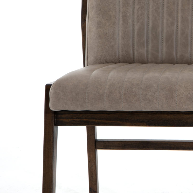 Chaise d'appoint rembourrée en cuir Stavros, Gris Sonoma