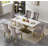 70inch Marble Dining Table, Luxurious 70" Kitchen Table with Printed Marble Tabletop and X-Shape Carbon Steel Pedestal, Modern Kitchen Dining Room Table for 8-131338020-131338022