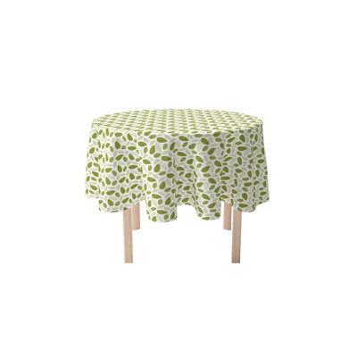 Round Floral Cotton Twill Tablecloth