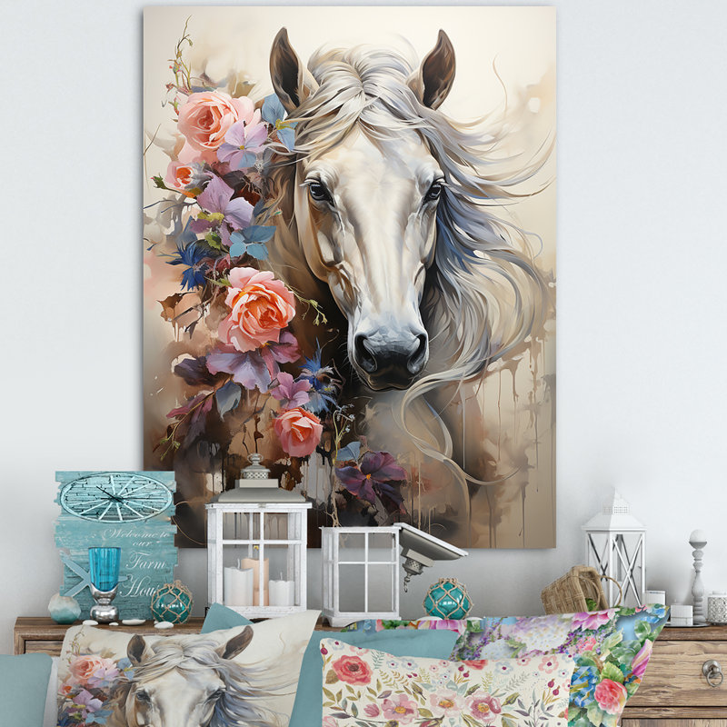 Graffiti Urban Trot majestueux cheval I, Toile tendue, H 32 po x l 16 po x P 1 po